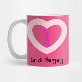 Gin And Shopping  Lovers Funny Drinking Mug